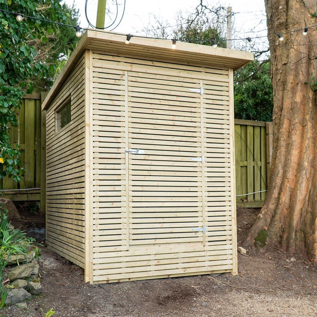Contemporary Slatted Garden Shed