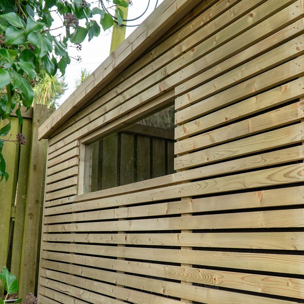 Contemporary Slatted Garden Shed