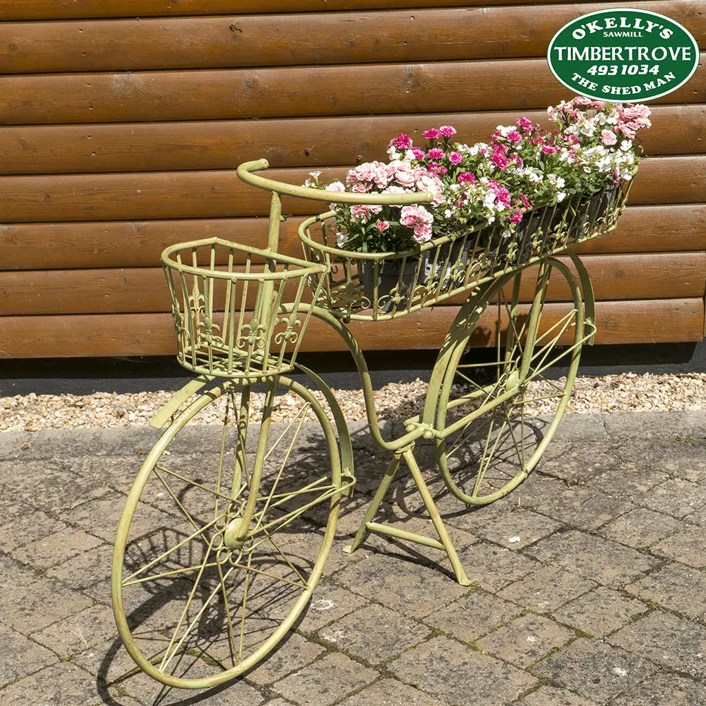 Green Bicycle Planter Timbertrove