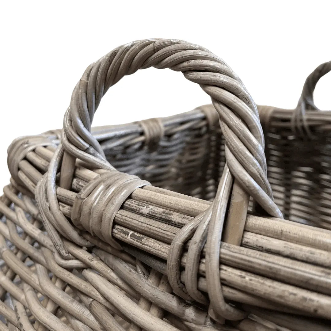 Log Basket Square with Ear Handles