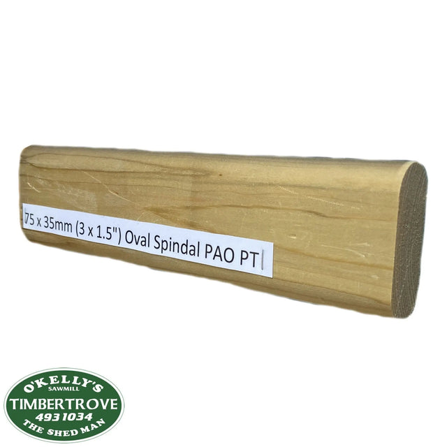 3 x 1.5" (75x35mm) Oval Spindle PAO Treated Timber