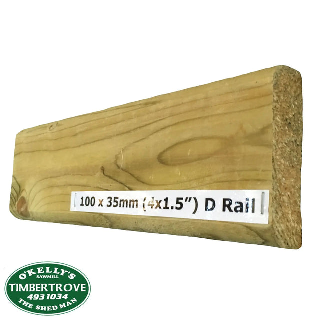 4 x 1.5 (100 x 35mm) D Rail Treated Timber
