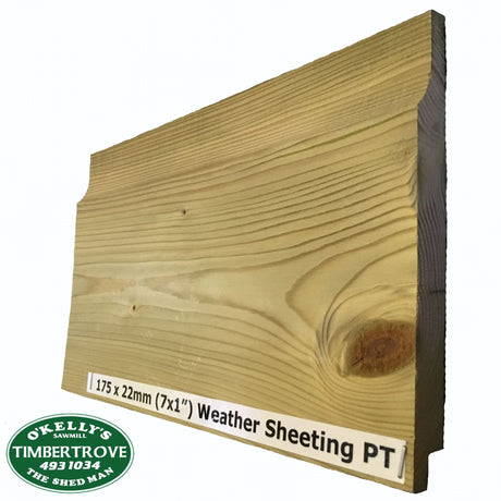 7 x 1" (175 x 22mm) Weather Sheeting Treated Timber