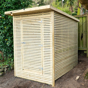 Contemporary Slatted Garden Shed