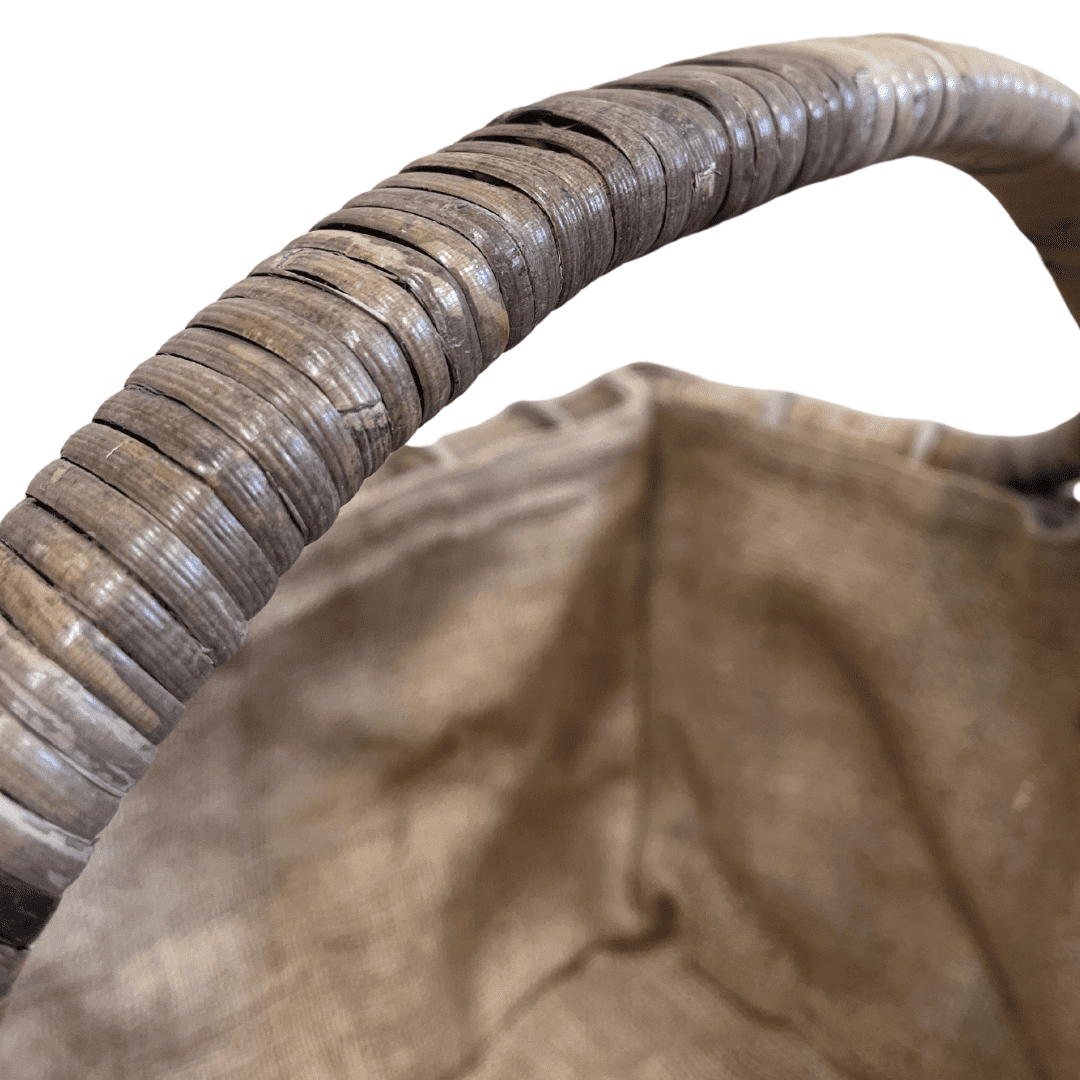 Log Basket  Open Weave with High Handle