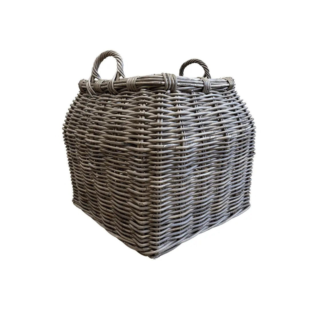 Log Basket Square with Ear Handles