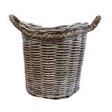 Oval Rattan Basket with Rope Handles