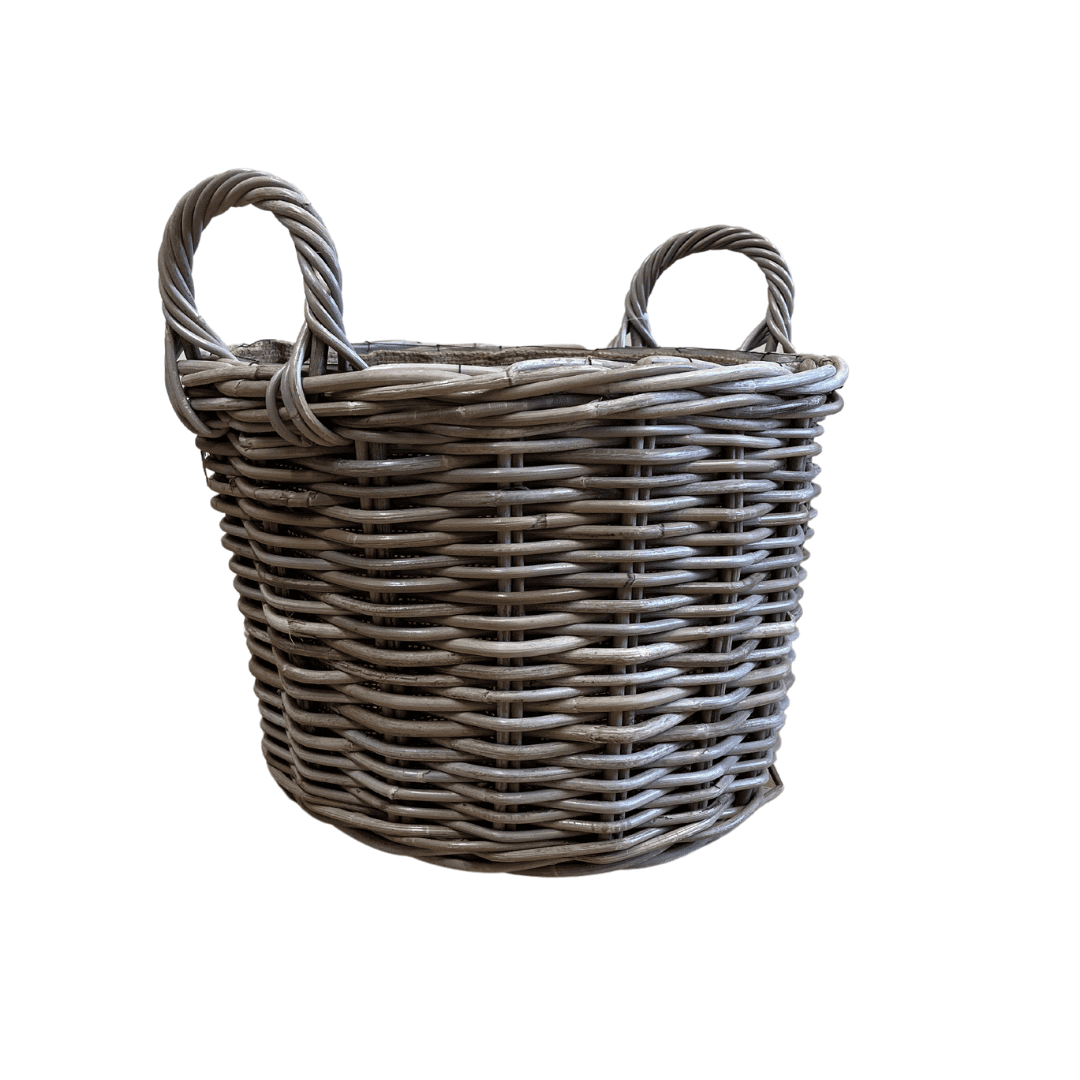 Rattan Basket with Hessian Liner