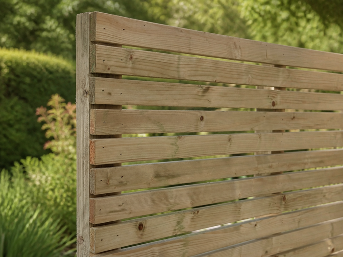 2x1 contemporary slatted fencing
