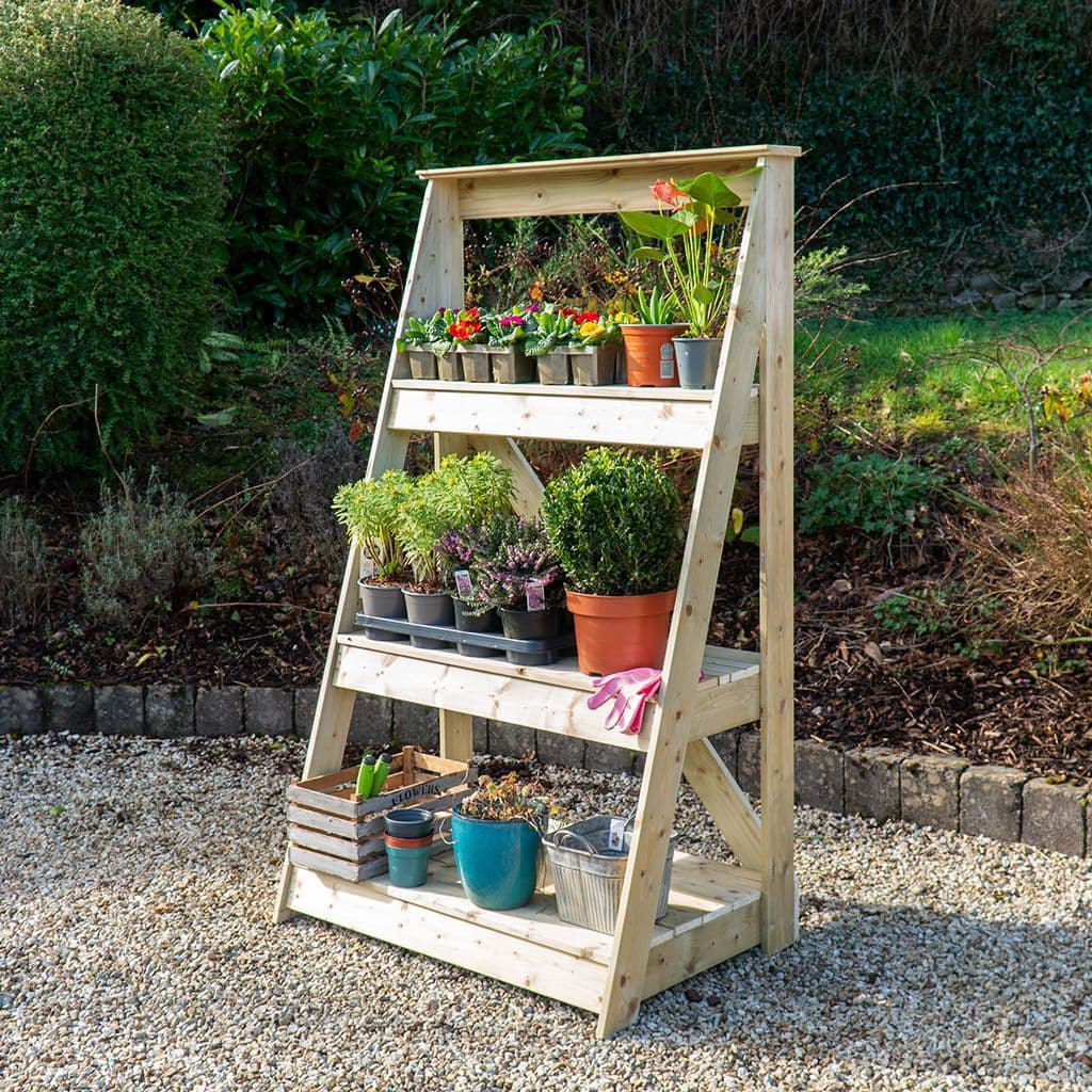 Garden Plant Stand | Tiered Wooden Shelving for Plants – Timbertrove